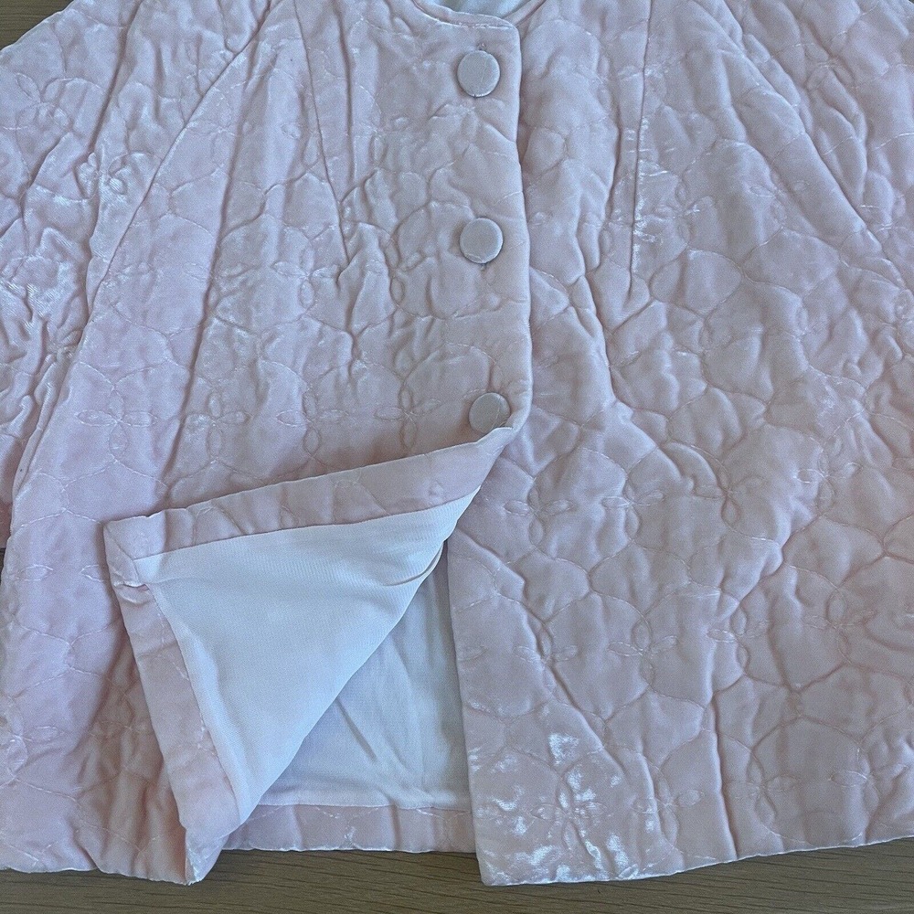 Women's Vintage I. Magnin & Co Size S Velvet Quilted Bed Jacket - Picture 4 of 8